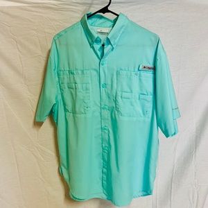 Men’s Teal Columbia PFG Medium Shirt